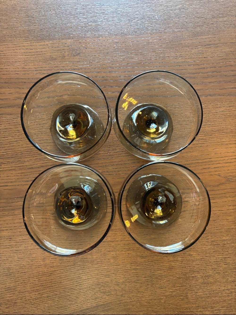 LIBBEY - Set of 4 Vintage Smoked Glass Coupe Champagne Glasses - Picture 4 of 6